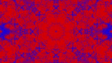 kırmızı-mavi animasyonlu desenleri. Soyut kaleydoskop arka plan. 3D render