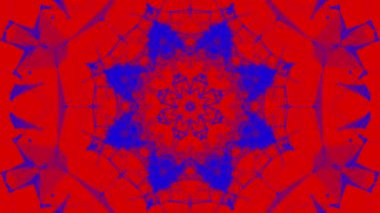 kırmızı-mavi animasyonlu desenleri. Soyut kaleydoskop arka plan. 3D render