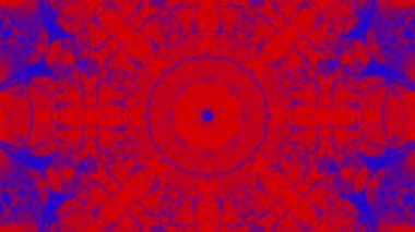 kırmızı-mavi animasyonlu desenleri. Soyut kaleydoskop arka plan. 3D render