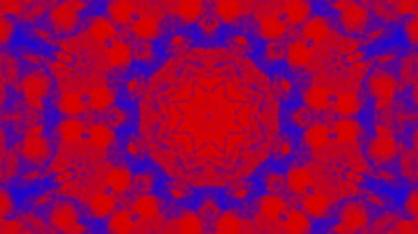 kırmızı-mavi animasyonlu desenleri. Soyut kaleydoskop arka plan. 3D render