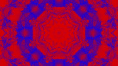 kırmızı-mavi animasyonlu desenleri. Soyut kaleydoskop arka plan. 3D render