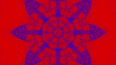 kırmızı-mavi animasyonlu desenleri. Soyut kaleydoskop arka plan. 3D render