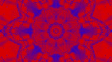 kırmızı-mavi animasyonlu desenleri. Soyut kaleydoskop arka plan. 3D render