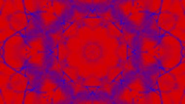 kırmızı-mavi animasyonlu desenleri. Soyut kaleydoskop arka plan. 3D render