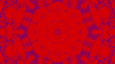 kırmızı-mavi animasyonlu desenleri. Soyut kaleydoskop arka plan. 3D render