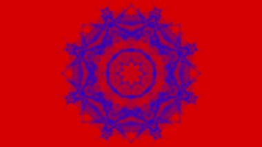 kırmızı-mavi animasyonlu desenleri. Soyut kaleydoskop arka plan. 3D render