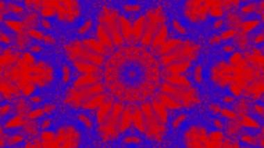 kırmızı-mavi animasyonlu desenleri. Soyut kaleydoskop arka plan. 3D render