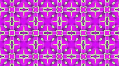 menekşe turkuaz animasyonlu desenleri. Hipnotik Kaleidoscope arka plan. 3D render