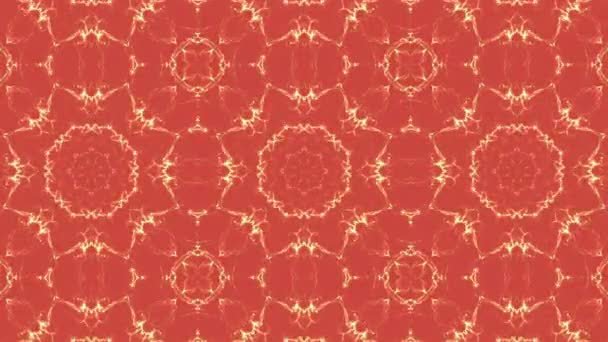 Orange Animated Patterns Abstract Kaleidoscope Background Render — Stock Video