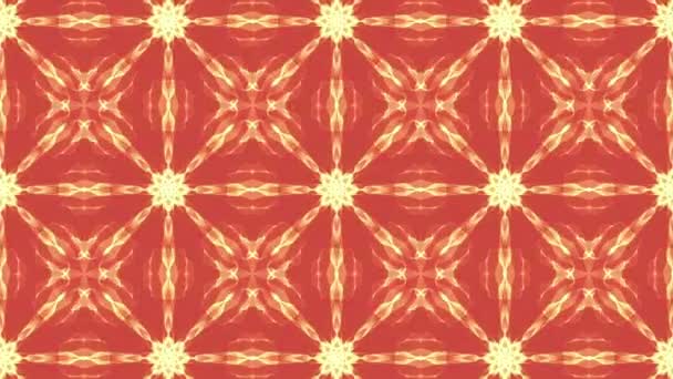 Orange Animated Patterns Abstract Kaleidoscope Background Render — Stock Video