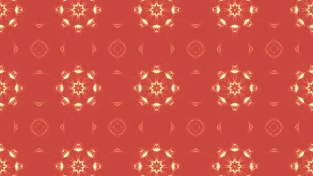 Orange Animated Patterns Abstract Kaleidoscope Background Render — Stock Video