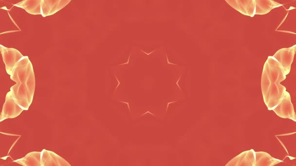 Оранжевые Оживленные Узоры Абстрактный Калейдоскоп Фон Рендеринг — стоковое видео