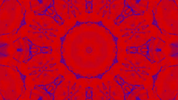 Червоно Сині Анімовані Візерунки Абстрактний Калейдоскопний Фон Візуалізація — стокове відео