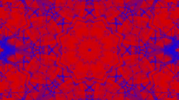 Rood Blauw Bewegende Patronen Abstracte Achtergrond Van Caleidoscoop Render — Stockvideo