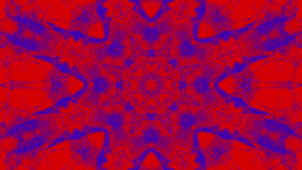 Dibujos Animados Rojo Azul Fondo Caleidoscopio Abstracto Renderizar — Vídeos de Stock