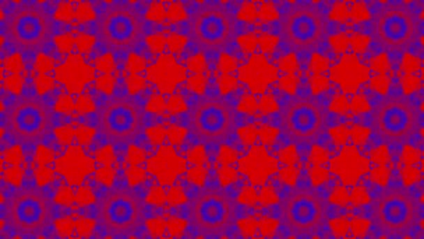 Rood Blauw Bewegende Patronen Abstracte Achtergrond Van Caleidoscoop Render — Stockvideo