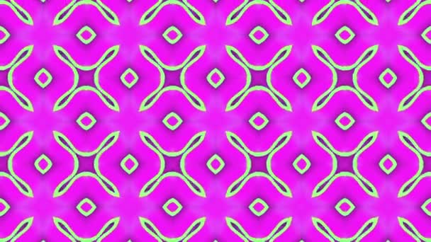 Violet Turquoise Animated Patterns Hypnotic Kaleidoscope Background Render — Stock Video