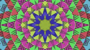 çok renkli çiçek dürbünü desen yavaş yavaş hareket ediyor. Soyut animasyon. 3D render