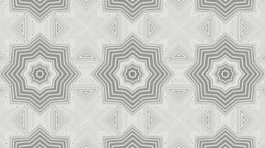 Beyaz arka plan üzerinde siyah kaleydoskop desen taşır. Soyut animasyon. 3D render