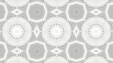 Beyaz arka plan üzerinde siyah kaleydoskop desen taşır. Soyut animasyon. 3D render