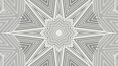 Beyaz arka plan üzerinde siyah kaleydoskop desen taşır. Soyut animasyon. 3D render