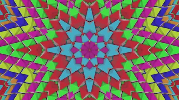 Színes Kaleidoszkóp Minta Lassan Halad Absztrakt Animáció Render — Stock videók