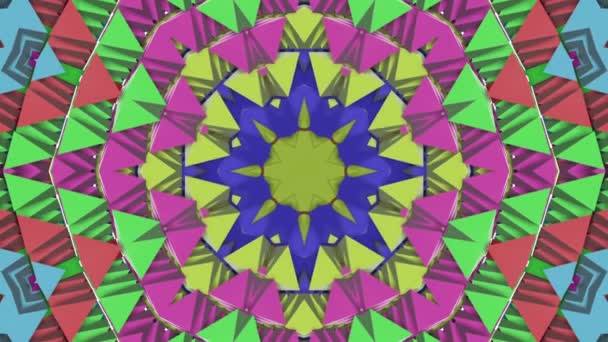 Vielfarbiges Kaleidoskopmuster Bewegt Sich Langsam Abstrakte Animation Darstellung — Stockvideo