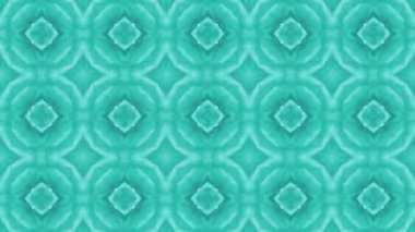 Turkuaz animasyonlu desenleri. Soyut kaleydoskop arka plan. 3D render