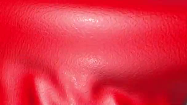 Czerwona Skóra Tkaniny Jest Zdeformowane Animowane Tła Renderowania — Wideo stockowe