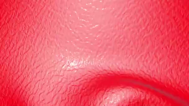 Tessuto Pelle Rossa Deformato Sfondo Animato Rendering — Video Stock
