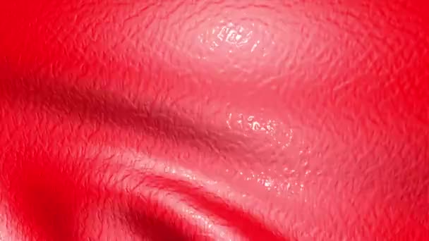 tissu en cuir rouge est déformé. fond animé. 3d rendu 