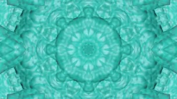 Turquoise Bewegende Patronen Abstracte Achtergrond Van Caleidoscoop Render — Stockvideo