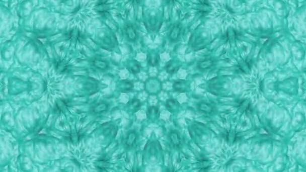 Turquoise Animated Patterns Abstract Kaleidoscope Background Render — Stock Video