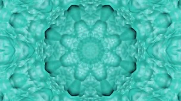 Turquoise Animated Patterns Abstract Kaleidoscope Background Render — Stock Video