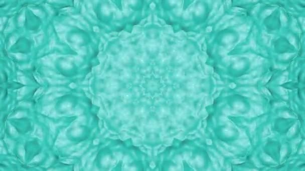 Turquoise Bewegende Patronen Abstracte Achtergrond Van Caleidoscoop Render — Stockvideo