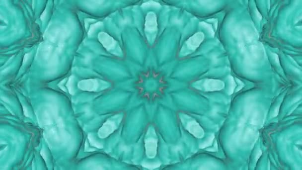 Turquoise Bewegende Patronen Abstracte Achtergrond Van Caleidoscoop Render — Stockvideo