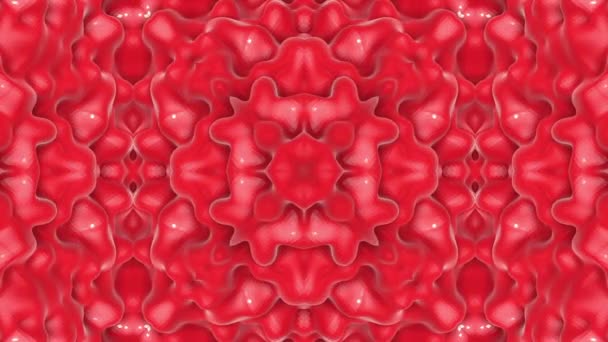 Patrones Caleidoscopio Tridimensionales Rojos Fondo Abstracto Animado Renderizar — Vídeos de Stock