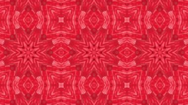 Kırmızı üç boyutlu kaleydoskop desenleri. animasyonlu arka plan. 3D render