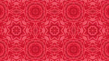 Kırmızı üç boyutlu kaleydoskop desenleri. animasyonlu arka plan. 3D render