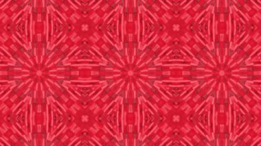 Kırmızı üç boyutlu kaleydoskop desenleri. animasyonlu arka plan. 3D render