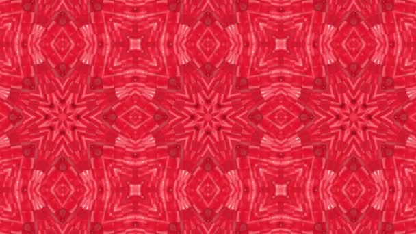 Piros Háromdimenziós Kaleidoszkóp Minták Animált Absztrakt Háttér Render — Stock videók