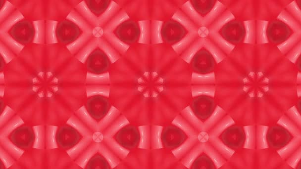 Red Three Dimensional Kaleidoscope Patterns Animated Abstract Background Render — Stock Video