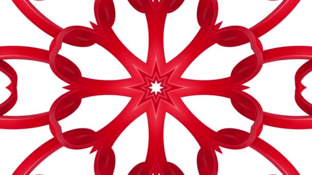 Red Three Dimensional Kaleidoscope Patterns Animated Abstract Background Render — Stock Video