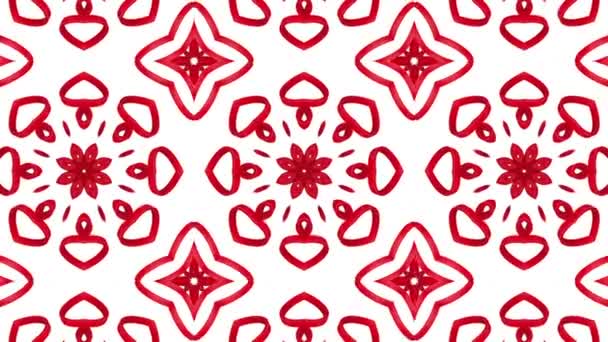 Červené Trojrozměrný Kaleidoskop Vzory Animované Pozadí Abstraktní Vykreslování — Stock video
