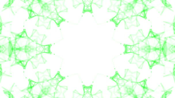 Green Kaleidoscope Patterns Animated Abstract Background Render — Stock Video