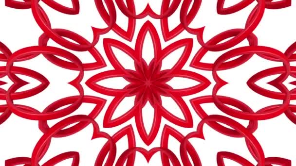 Red Three Dimensional Kaleidoscope Patterns Animated Abstract Background Render — Stock Video