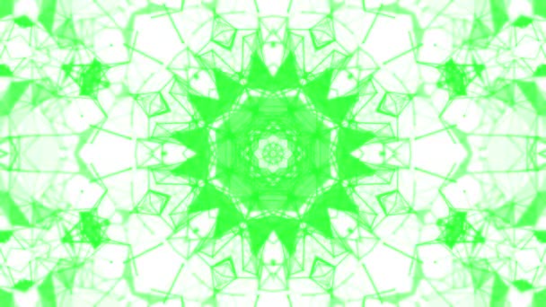 Green Kaleidoscope Patterns Animated Abstract Background Render — Stock Video