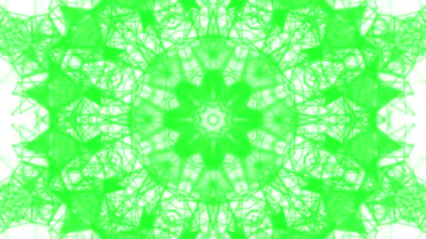 緑の万華鏡のパターン アニメーション抽象的な背景 のレンダリング — ストック動画