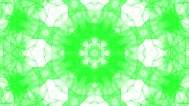 Green Kaleidoscope Patterns Animated Abstract Background Render — Stock Video