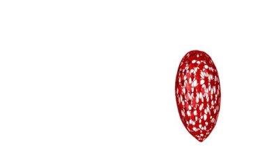 Beyaz bir arka plan üzerinde hareket üç boyutlu ajur kalpler. Animasyonlu ekran koruyucu. 3D render